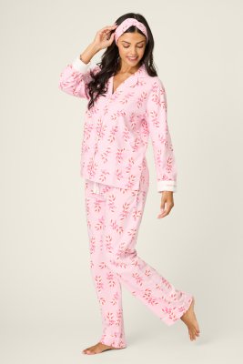PJ Salvage Sweeter Than Sugar Candy Cane Classic Flannel Pajama Set