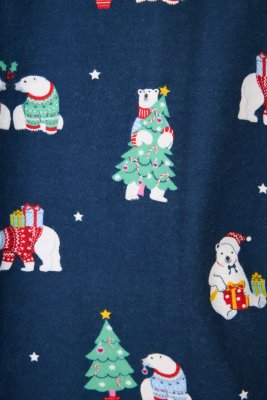 PJ Salvage Bearly Awake Classic Flannel Pajama Set in Navy