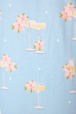 PJ Salvage Fizz The Season Classic Flannel Pajama Set in Light Sky Blue