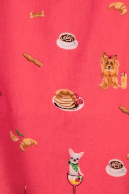 PJ Salvage Dogs Who Brunch Flannel Pajama Pant in Dark Coral