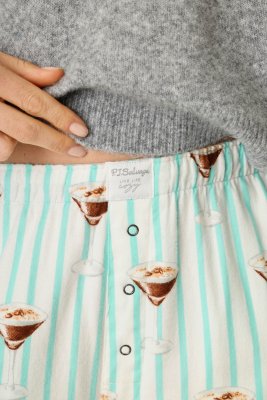 PJ Salvage Espresso Martini Flannel Pajama Pant in Pool Blue