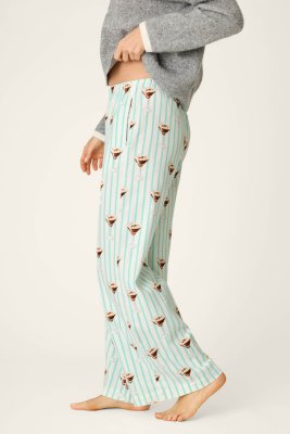 PJ Salvage Espresso Martini Flannel Pajama Pant in Pool Blue
