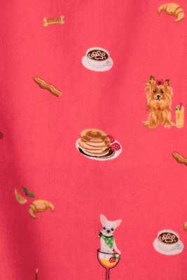 PJ Salvage Dogs Who Brunch Classic Flannel Pajama Set in Dark Coral