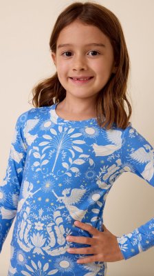 The Cat's Pajamas Kids Angels Among Us Pima Knit Cotton Pullover Pajama Set