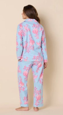 The Cat's Pajamas Women's Ava Flannel Classic Pajama Set in Blue