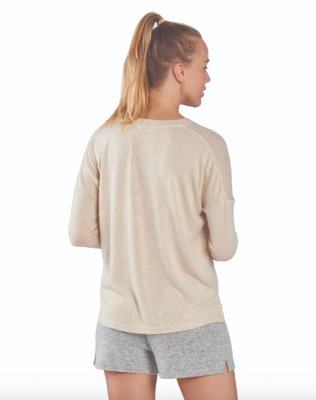Boxercraft Women's Cuddle Boxy Crew Top in Barley Heather