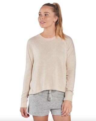 Boxercraft Women's Cuddle Boxy Crew Top in Barley Heather