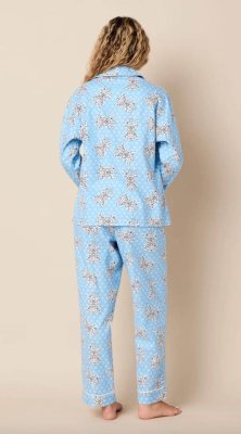 The Cat's Pajamas Women's Bengal Blue Flannel Classic Pajama Set