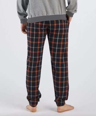 Boxercraft Adult Black/Orange Plaid Flannel Jogger