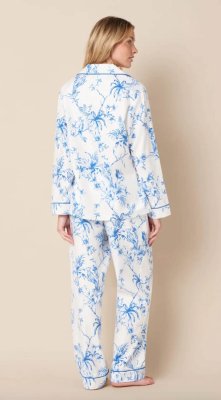 The Cat's Pajamas Women's Bluebird Blossom Flannel Classic Pajama Set