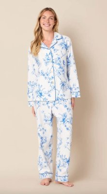 The Cat's Pajamas Women's Bluebird Blossom Flannel Classic Pajama Set
