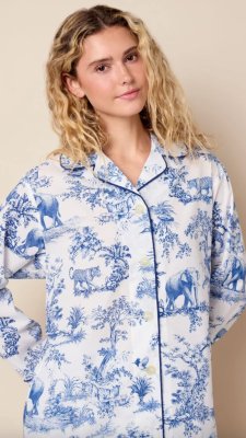 The Cat's Pajamas Women's Fauna Botanica Luxe Pima Cotton Classic Pajama Set