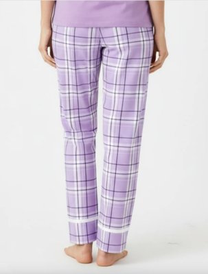 Boxercraft Women's Carnegie Lavender Plaid Flannel Cuffed Pajama Pant