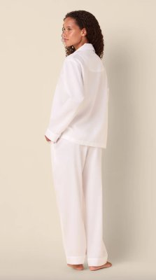 The Cat's Pajamas Women's White Classic Luxe Pima Cotton Pajama Set