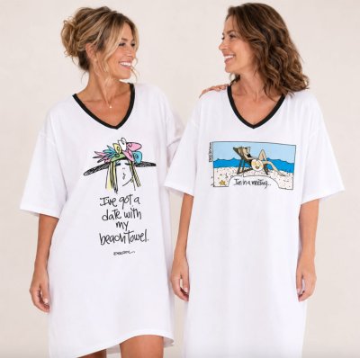 Emerson Street "I've got a date with my beach towel" Cotton Nightshirt in a Bag