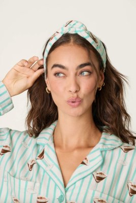 PJ Salvage Espresso Martini Classic Flannel Pajama Set in Pool Blue