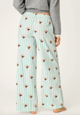 PJ Salvage Espresso Martini Flannel Pajama Pant in Pool Blue
