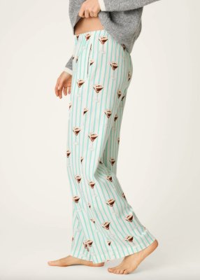 PJ Salvage Espresso Martini Flannel Pajama Pant in Pool Blue