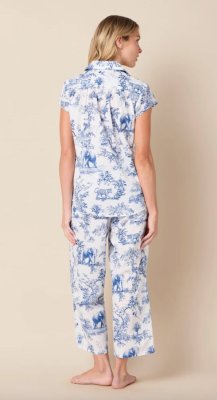 The Cat's Pajamas Women's Fauna Botanica Luxe Pima Cotton Capri Pajama Set
