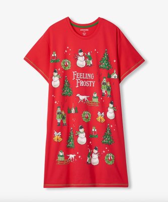 Little Blue House by Hatley Feeling Frosty Cotton Sleepshirt in Red