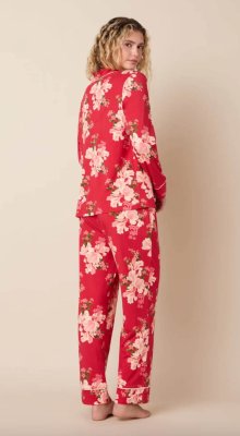 The Cat's Pajamas Women's Fete Florale Pima Knit Cotton Classic Pajama Set