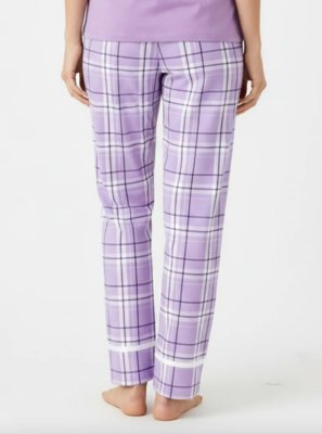Boxercraft Girls Carnegie Lavender Cuffed Flannel Plaid Pant