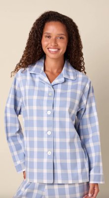 The Cat's Pajamas Women's Harbor Blue Flannel Classic Pajama Set