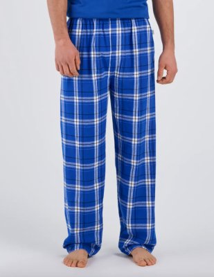 Boxercraft Men's Harley Carnegie Electric Blue Plaid Flannel Pajama Pant