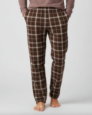 Boxercraft Men's Harley Varsity Espresso/Brown/Natural Plaid Flannel Pajama Pant