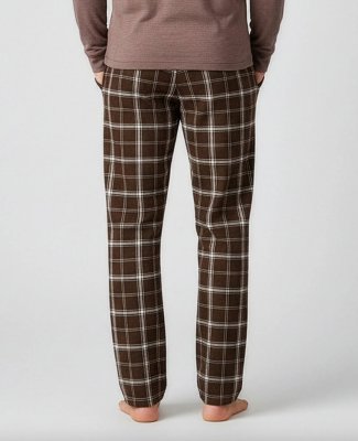 Boxercraft Men's Harley Varsity Espresso/Brown/Natural Plaid Flannel Pajama Pant