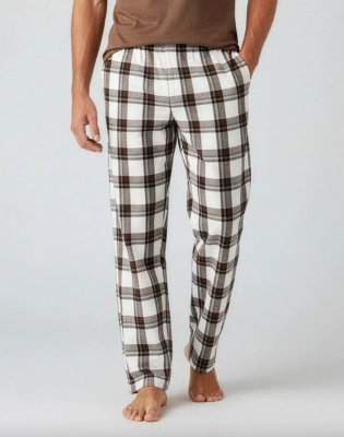 Boxercraft Men's Harley Mcintosh Natural/Espresso Plaid Flannel Pajama Pant