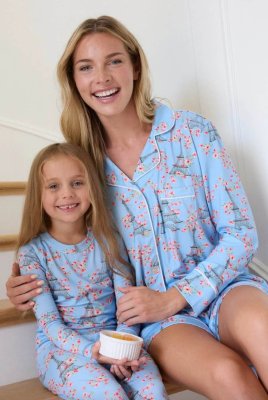 The Cat's Pajamas Kids Petals Over Paris Pima Knit Cotton Pullover Set