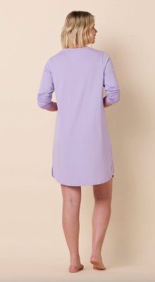 The Cat's Pajamas Women's Lilac Pima Knit Cotton Long Sleeve Sleepshirt