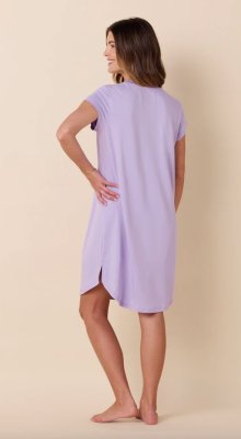 The Cat's Pajamas Women's Lilac Pima Knit Cotton Short Sleeve Sleepshirt