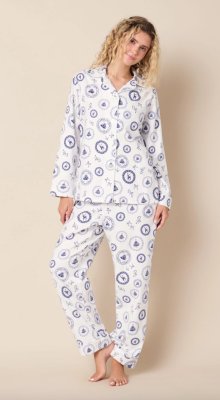 The Cat's Pajamas Women's Merry Medley Flannel Classic Pajama Set