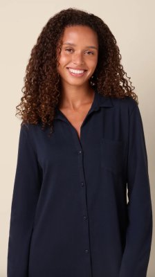 The Cat's Pajamas Women's Midnight Moment Pima Knit Cotton Classic Nightshirt