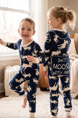 Lazy One Kids Unisex Classic Moose FlapJack in Navy