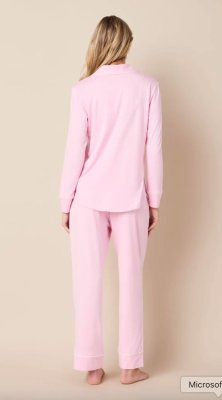 The Cat's Pajamas Women's Pink Moment Pima Knit Cotton Classic Pajama Set