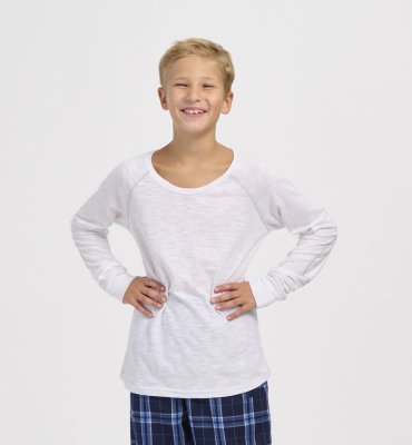 Boxercraft Kids Pom Pom Long Sleeve T-Shirt in White