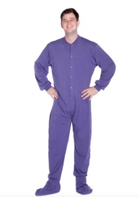 Big Feet Pajamas Adult Purple Jersey Knit One Piece Footy