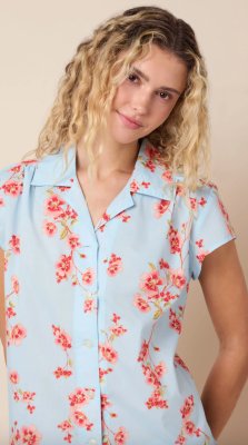 The Cat's Pajamas Women's Rosalie Luxe Pima Cotton Capri Pajama Set