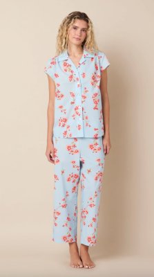 The Cat's Pajamas Women's Rosalie Luxe Pima Cotton Capri Pajama Set