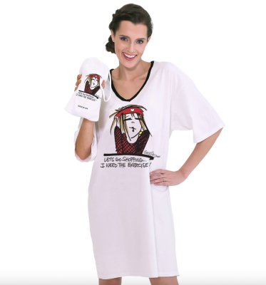 Emerson Street "Let's Go Shopping...I Need The Exercise!" Cotton Nightshirt in a Bag