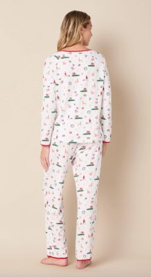 The Cat's Pajamas Women's A Merry Little Stroll Pima Knit Cotton Simple Set
