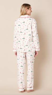 The Cat's Pajamas Women's A Merry Little Stroll Flannel Classic Pajama Set