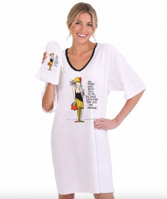 Emerson Street "The Years Have Been Kind to Me..." Cotton Nightshirt in a Bag