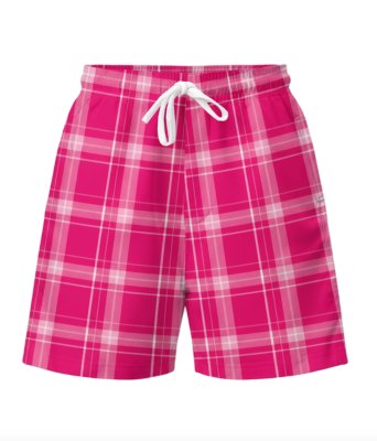 Boxercraft Adult Pink Carnegie Unisex Flannel Plaid Oversized Lounge Short
