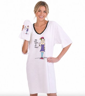 Emerson Street "Why Limit Happy to an Hour?" Cotton Nightshirt in a Bag