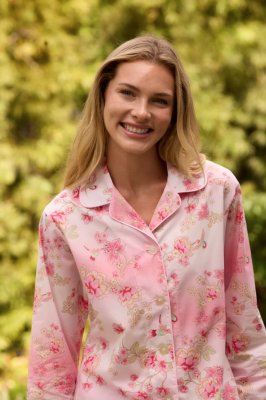 The Cat's Pajamas Women's Wing & Bloom Luxe Pima Cotton Classic Pajama Set