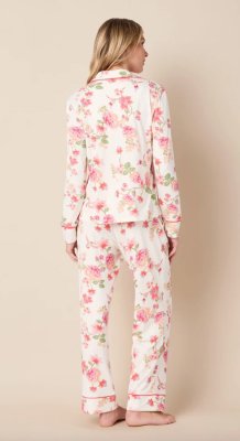 The Cat's Pajamas Women's Wing & Bloom Pima Knit Cotton Classic Pajama Set